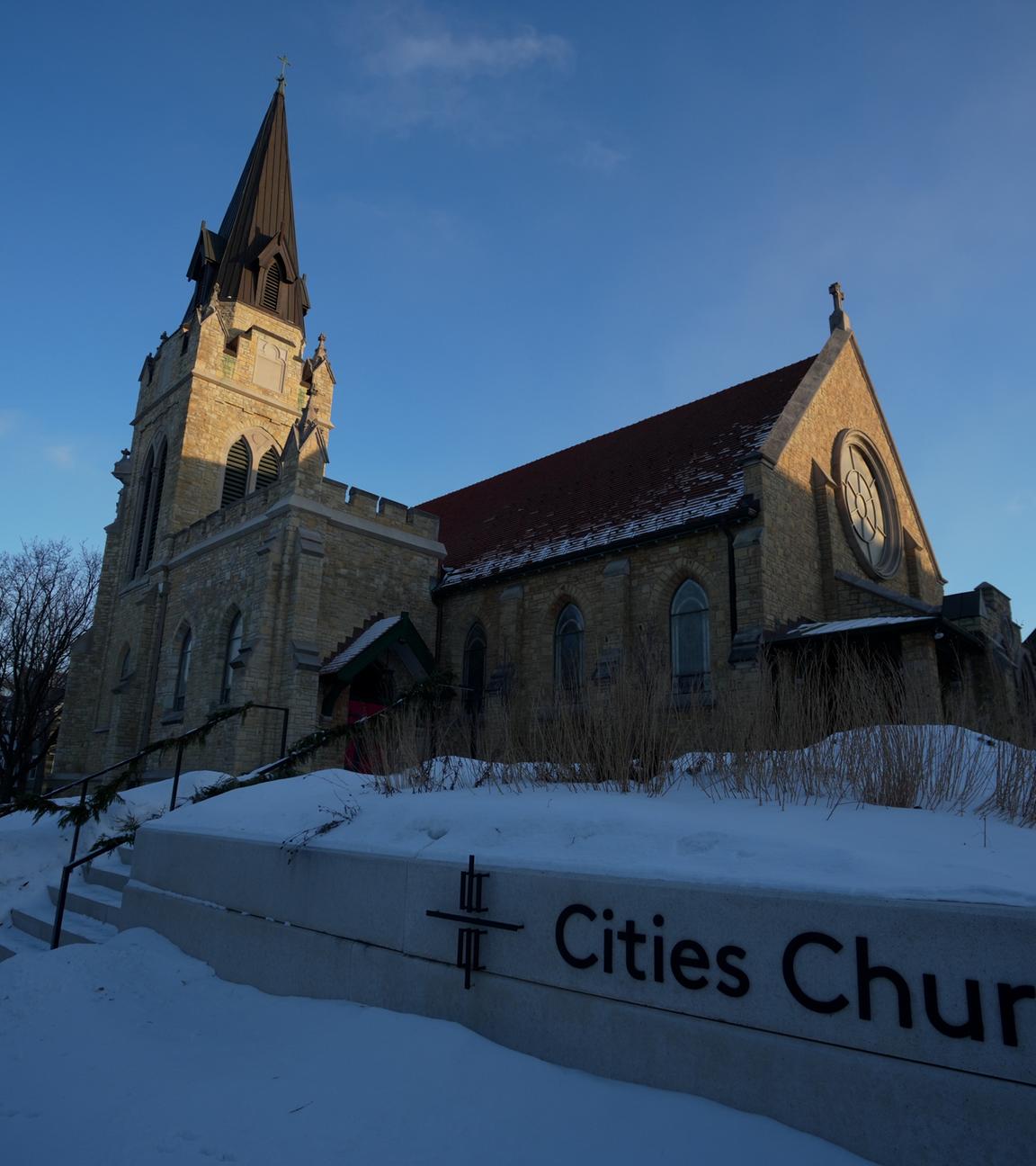 Die Cities Church ist in St. Paul, Minnesota, zu sehen.