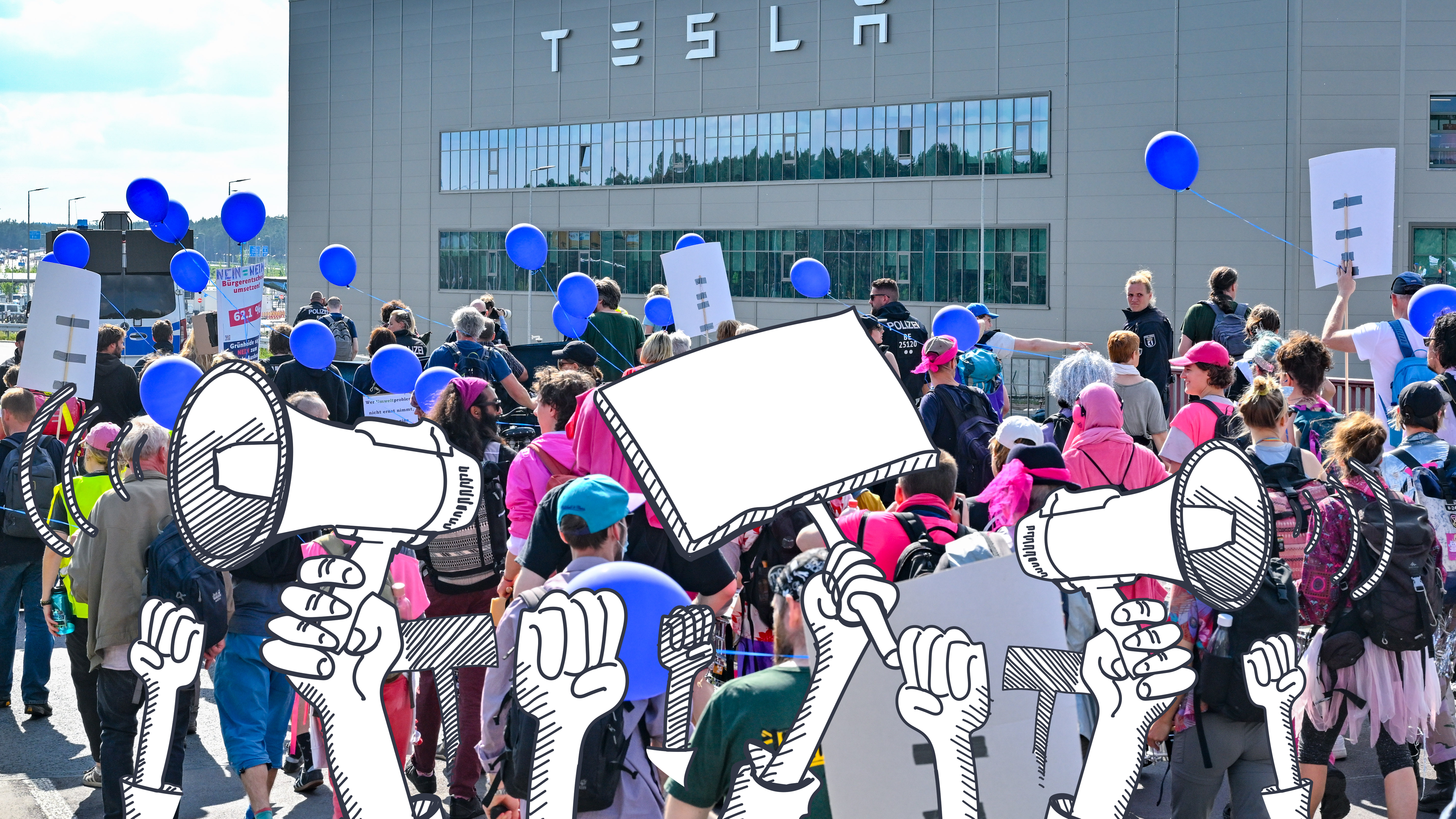 Protest gegen Tesla - Grünheide