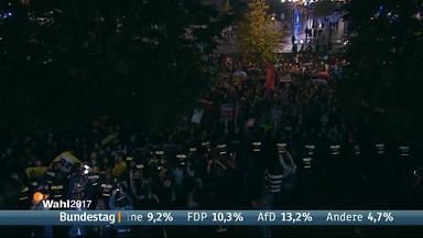 Proteste vor AfD-Wahlparty