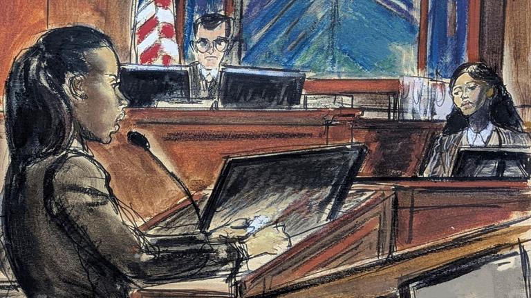 Zeugin Dawn Richards vor Gericht bei ihrer Aussage gegen Sean Combs