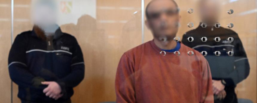 Der Angeklagte Mahmoud M. (M.) im OLG Düsseldorf am 2. März 2026.