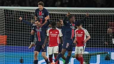 PSG-Spieler feiern nach dem Champions-League-Halbfinal-Rückspiel.