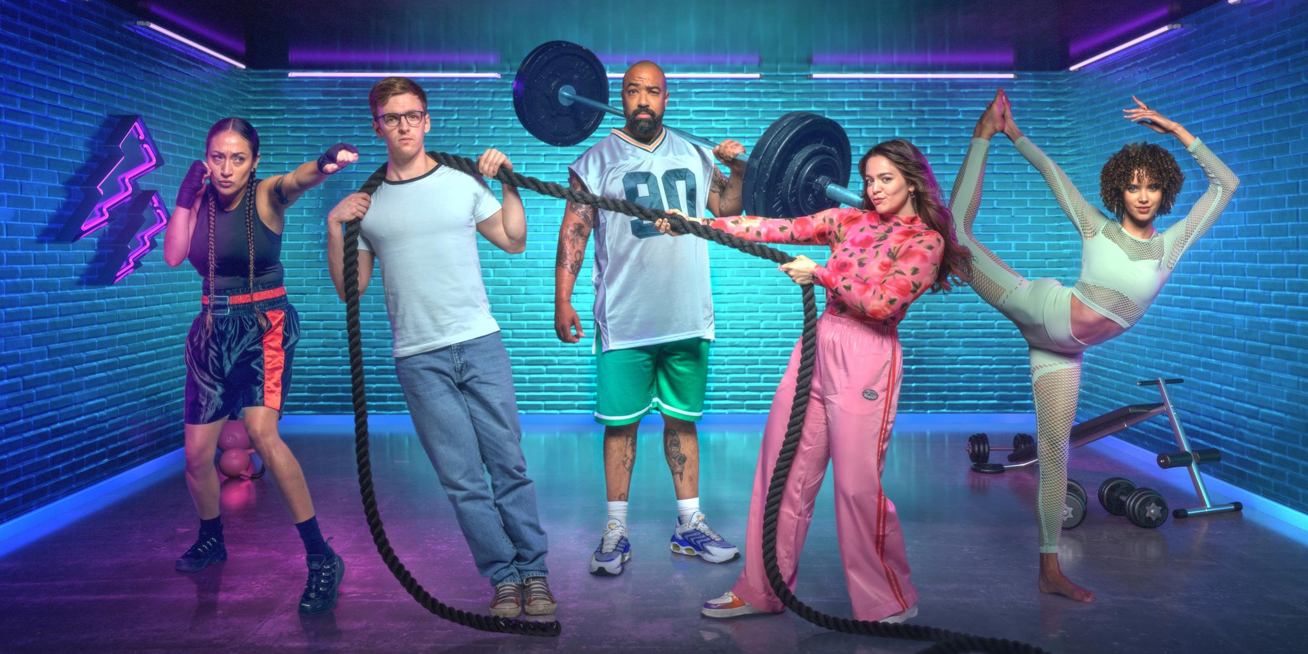 Von links: Flora (Lo Rivera), Tom (Timur Bartels), Papis (Tino Führer), Mia (Lotte Becker), Shae (Taynara Silva-Wolf)