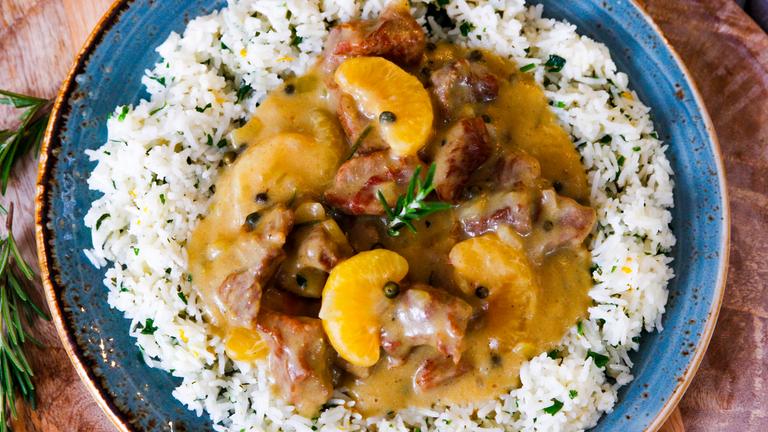 Puten-Ragout mit Mandarinen