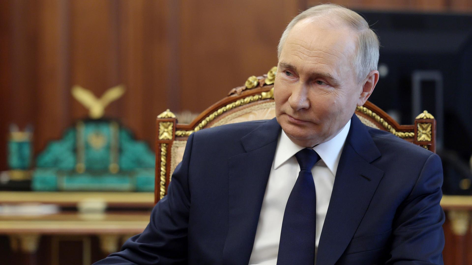 Zu sehen ist der russische Präsident, Wladimir Putin.