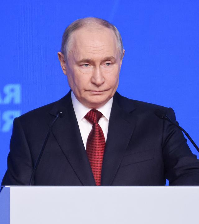 Russland: Moskau: Der russische Präsident Vladimir Putin beim Parteienkongress.
