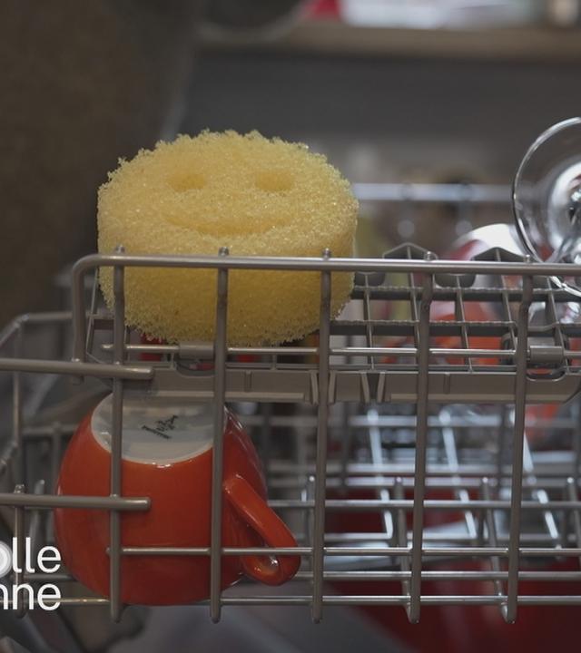 Schwamm in einer Spülmaschine