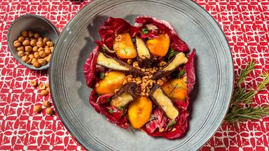 Radicchio-Pfirsich-Salat mit Brie