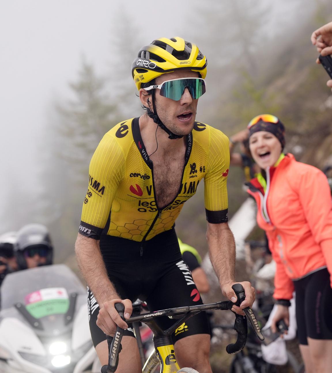 Simon Yates in Aktion bei der 20. Etappe des Giro d'Italia.