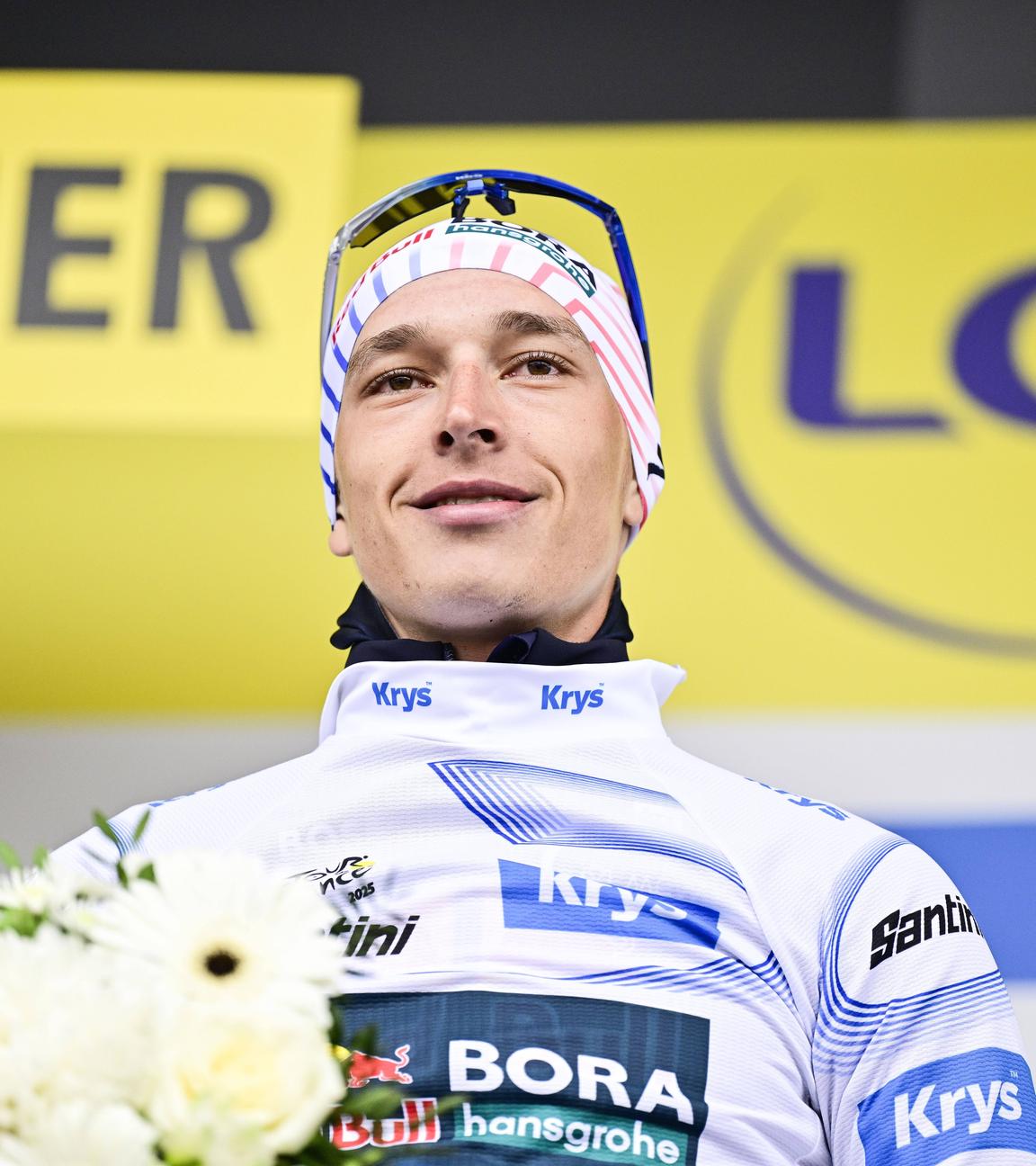 Deustchlands Florian Lipowitz freut sich auf dem Podium.