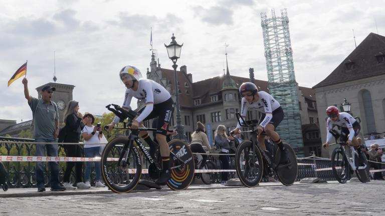 Schweiz, Zürich: Radsport: Weltmeisterschaft, Zeitfahren, Mixed-Team, Marco Brenner, Miguel Heidemann und Maximilian Schachmann in Aktion