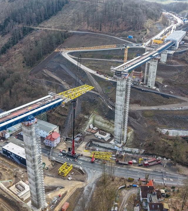 Der Bau an der Talbrücke Rahmede geht in eine entscheidende Phase.