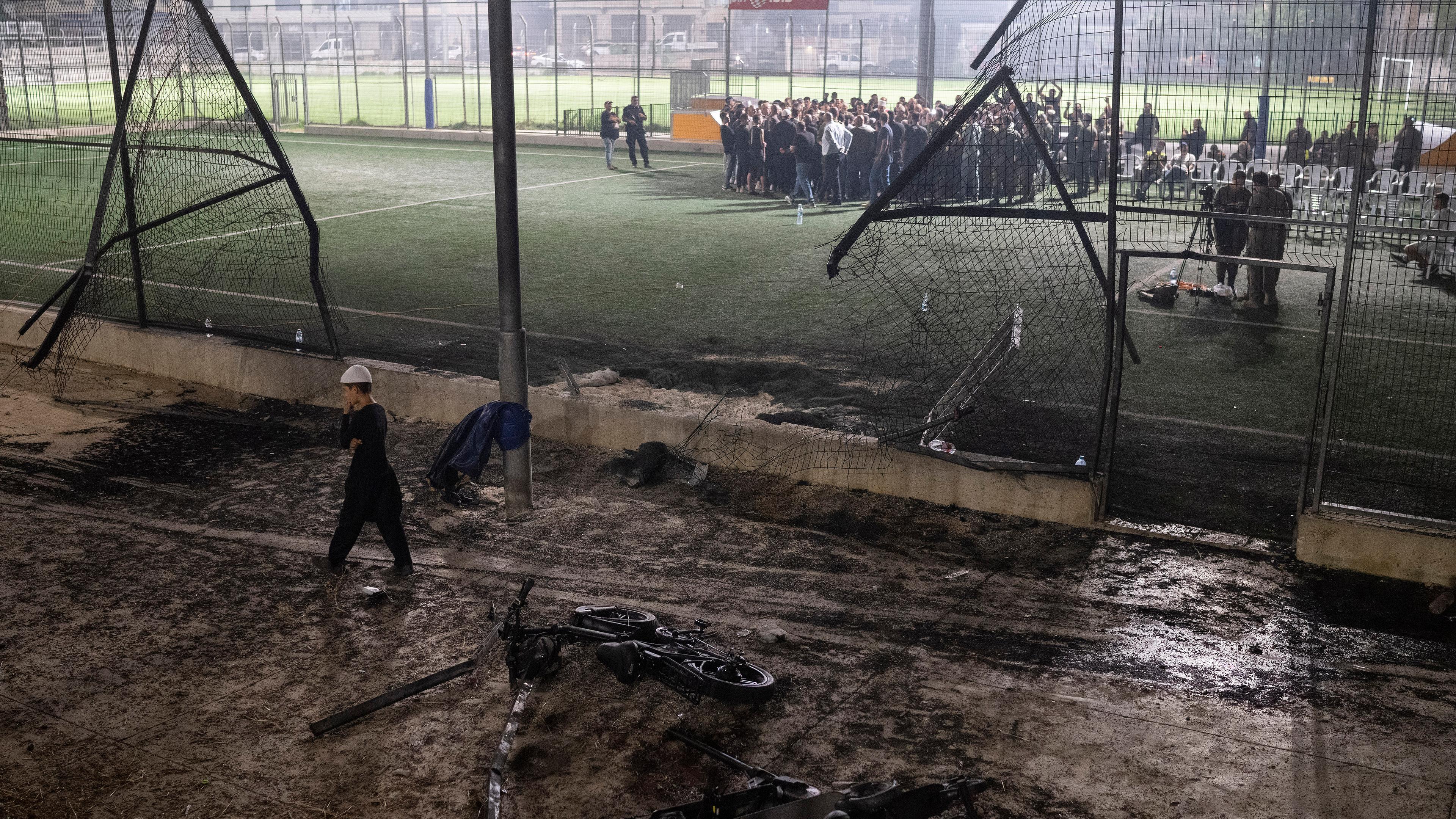 Fußballplatz Golanhöhen Raketenangriff