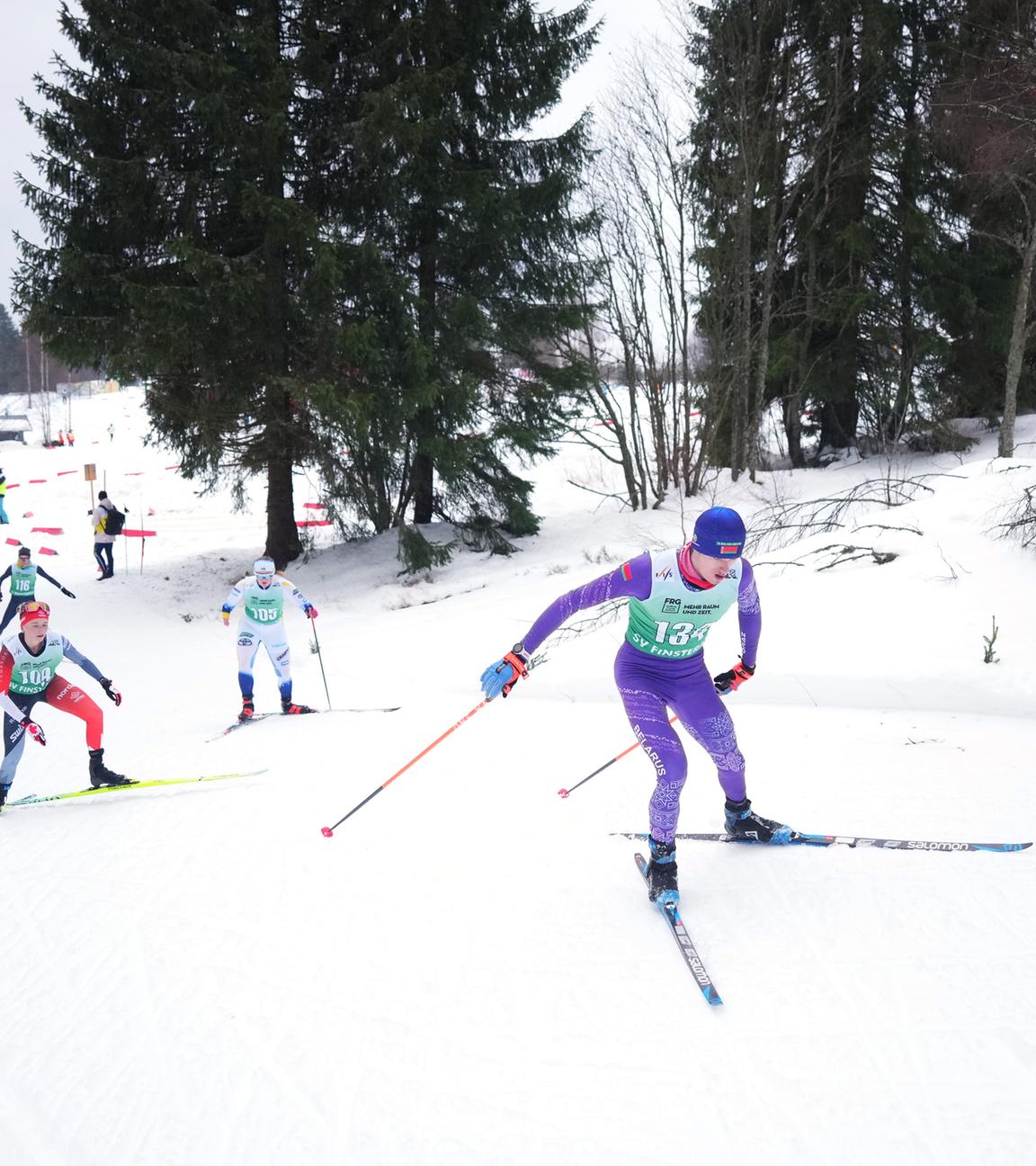 Raman Svirydzenka, BLR, Startnummer 134, Lauf 1, Actionfoto, 10-km-Intervallstart der Männer, freier Start beim FIS Para-Crosslauf-Weltcup 2025/26 in Finsterau, Deutschland, 14.01.2026