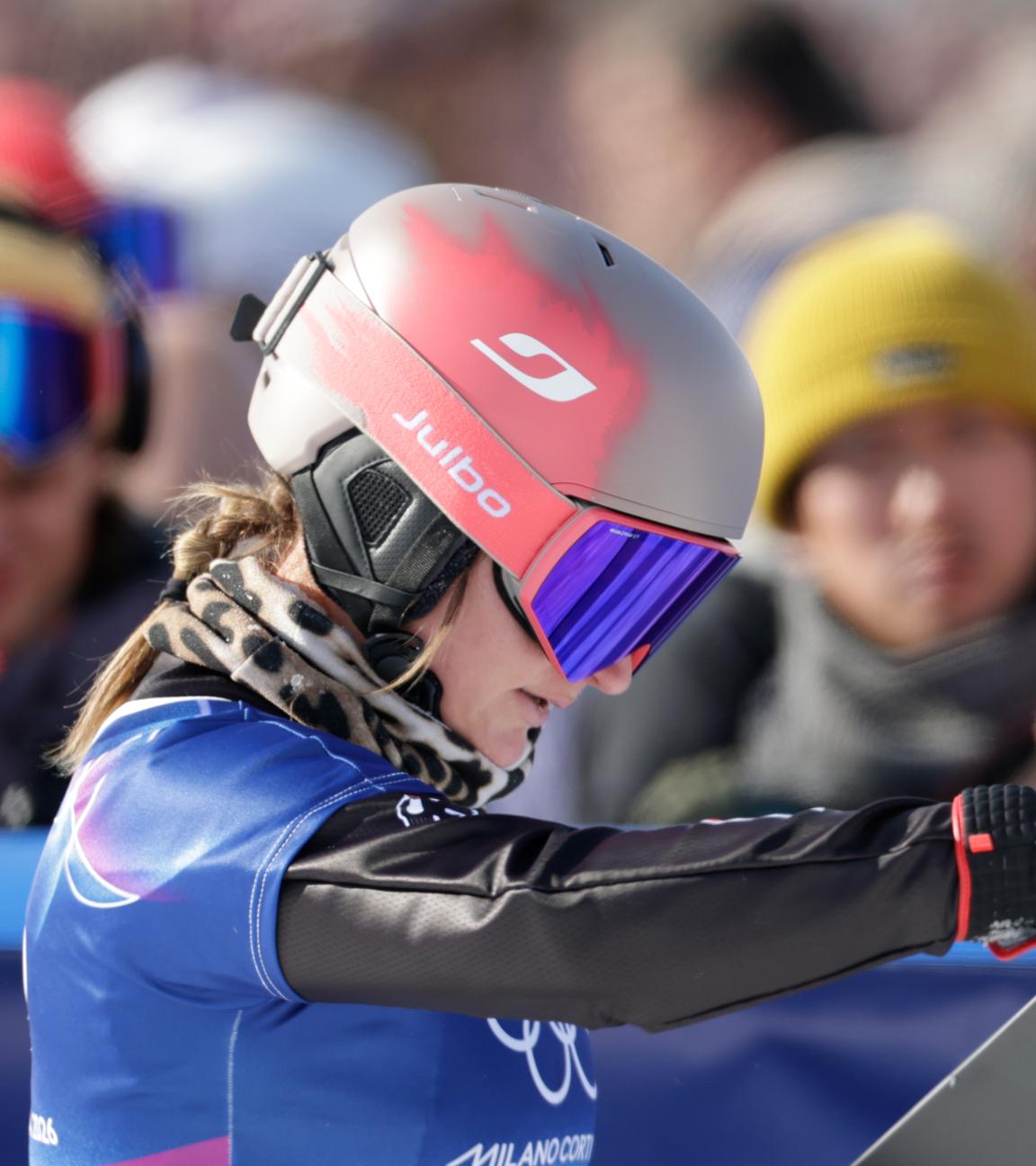 Ramona Hofmeister reagiert nach dem Parallel-Riesenslalom der Frauen am 08.02.2026 in Livigno. 