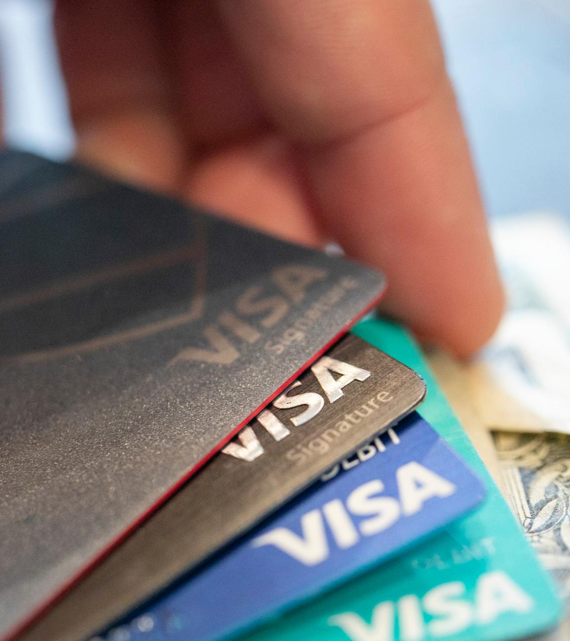 Mehrere VISA-Kreditkarten