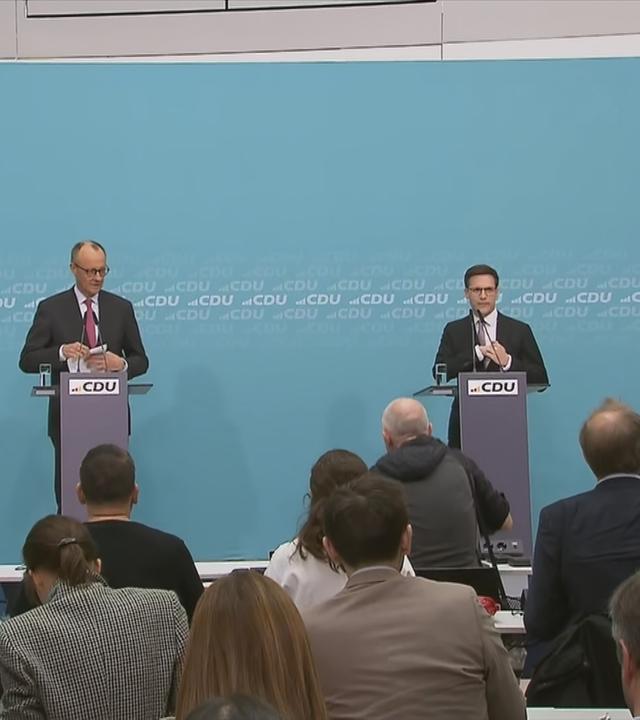 Pressekonferenz mit Friedrich Merz und Manuel Hagel