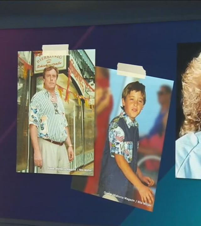 Ausschnitt aus Aktenzeichen XY, auf dem Bildschirm Fotos der Opfer