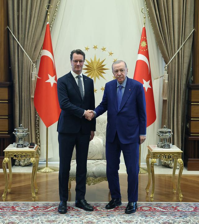 Recep Tayyip Erdogan empfängt Hendrik Wüst in Ankara