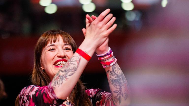 Heidi Reichinnek beim Bundesparteitag "Die Linke" in Chemnitz