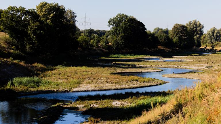 Blick auf die renaturierte Emscher. 
