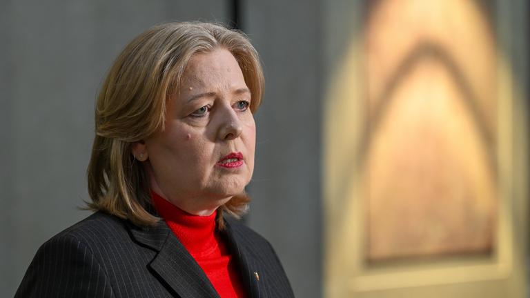 27.03.2026, Berlin: Bärbel Bas (SPD), Bundesministerin für Arbeit und Soziales, spricht am Rande der Sitzung des Bundesrates während eines Statements.