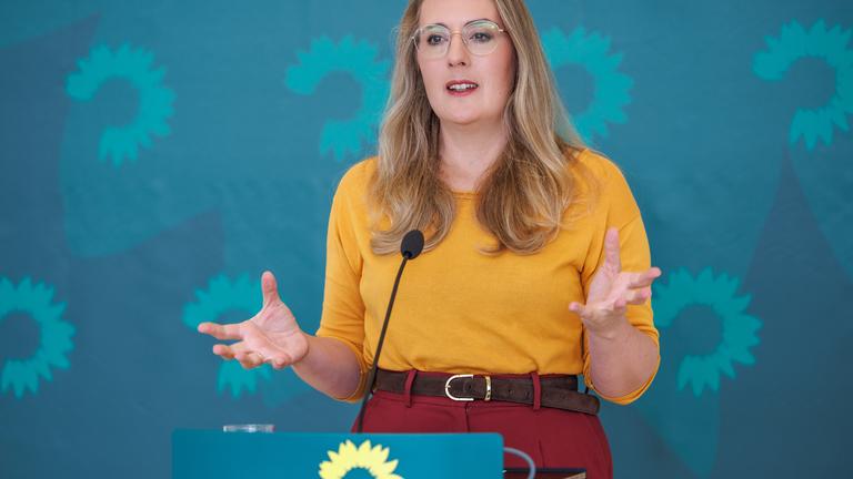 Statement mit Katharina Droege von Buendnis 90/Die Gruenen im Bundestag am 5.05.26 in Berlin.