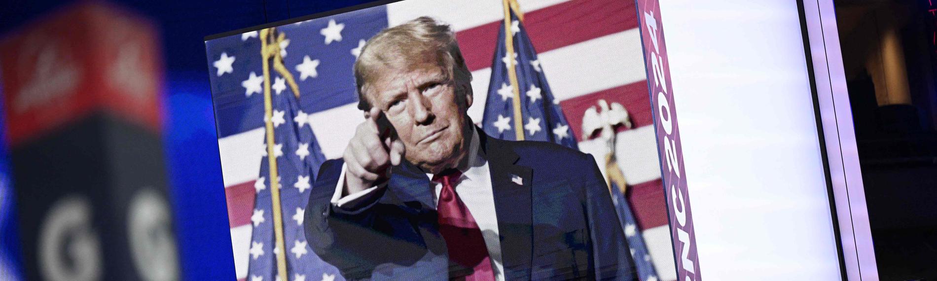 Donald Trump auf Leinwand