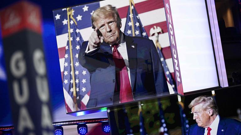 Donald Trump auf Leinwand