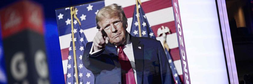 Donald Trump auf Leinwand