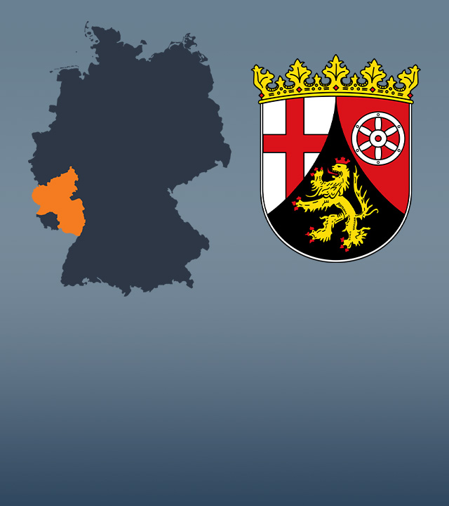 Wahlkreise und Flaggen von Rheinland-Pfalz