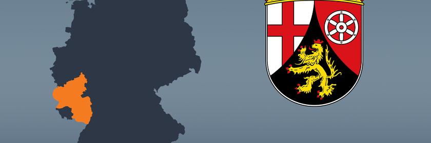 Wahlkreise und Flaggen von Rheinland-Pfalz