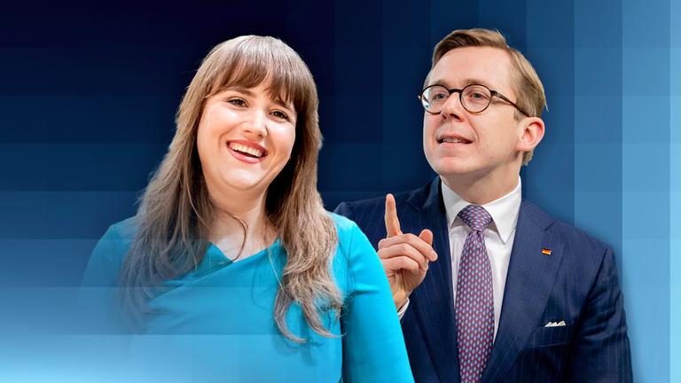 Ricarda Lang und Philipp Amthor in einer Fotomontage