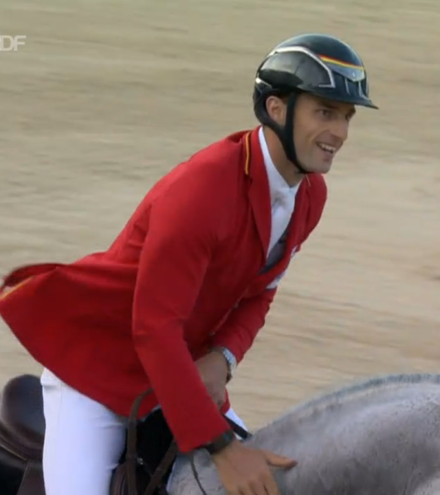 Richard Vogel bei der League of Nations im Reitsport in Aktion