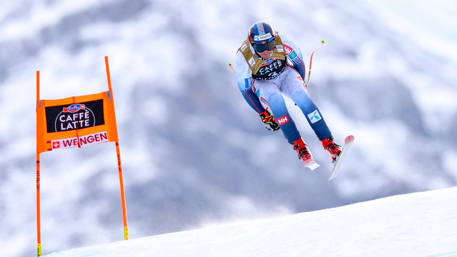 Der norwegische Skirennläufer Adrian Smiseth Sejersted in Aktion im Rennen beim FIS SKI WORLD CUP in Wengen