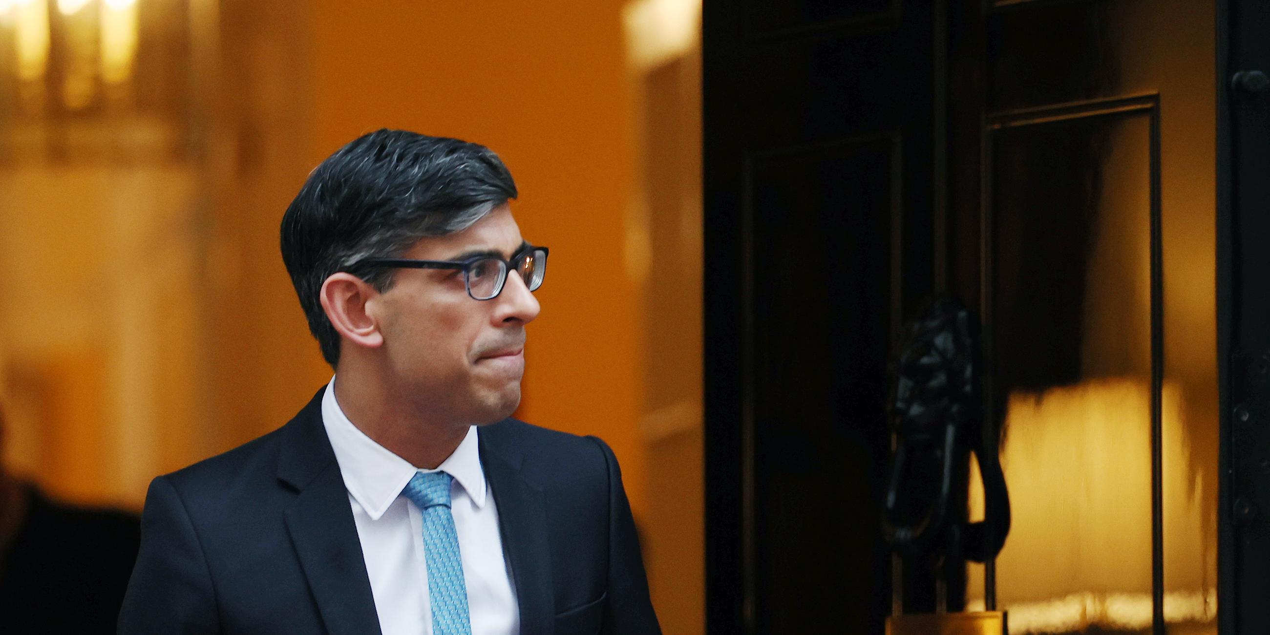 Rishi Sunak bereitet sich darauf vor, den König von Jordanien in der Downing Street 10 in London, Großbritannien, zu empfangen, 15.02.2024. 