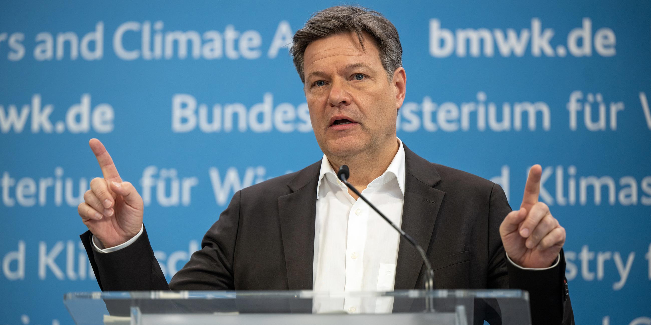 Robert Habeck spricht zur Vorstellung der Carbon Management-Strategie