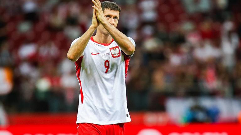 Robert Lewandowski (Polen) beim Freundschaftsspiel.