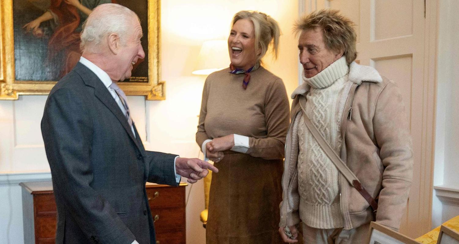Rod Stewart mit seiner Frau Penny Lancaster bei König Charles