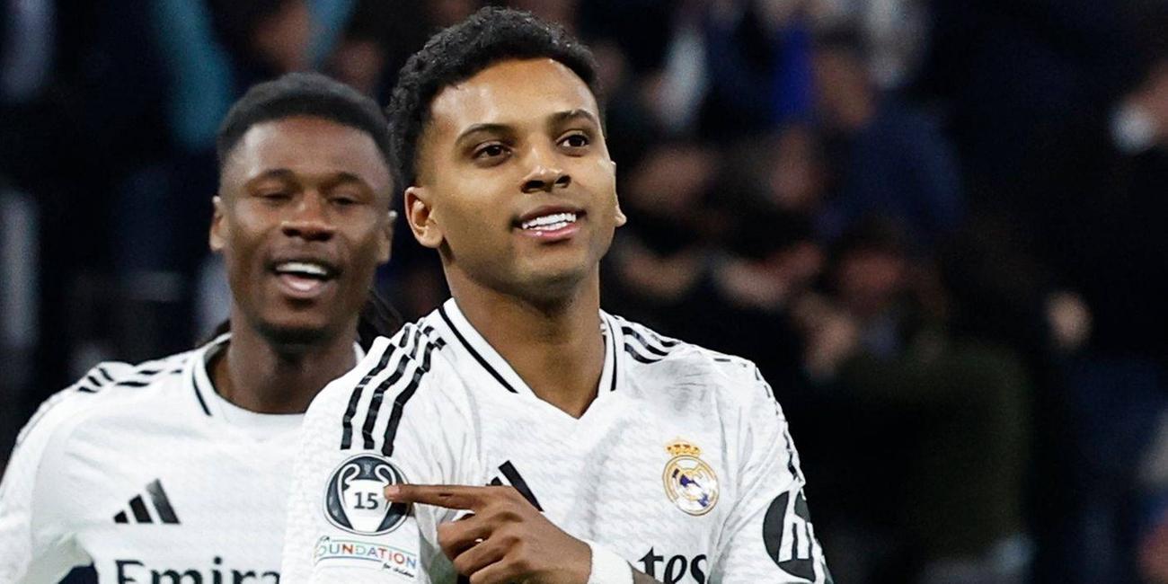 Reals Rodrygo feiert seinen Treffer zum 1:0.
