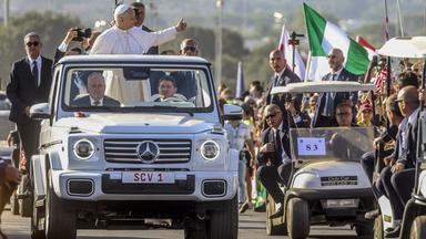 Pope Leo XIV leads a mass in the Tor Vergata district of Rome, as part of the Jubilee of Youth. 