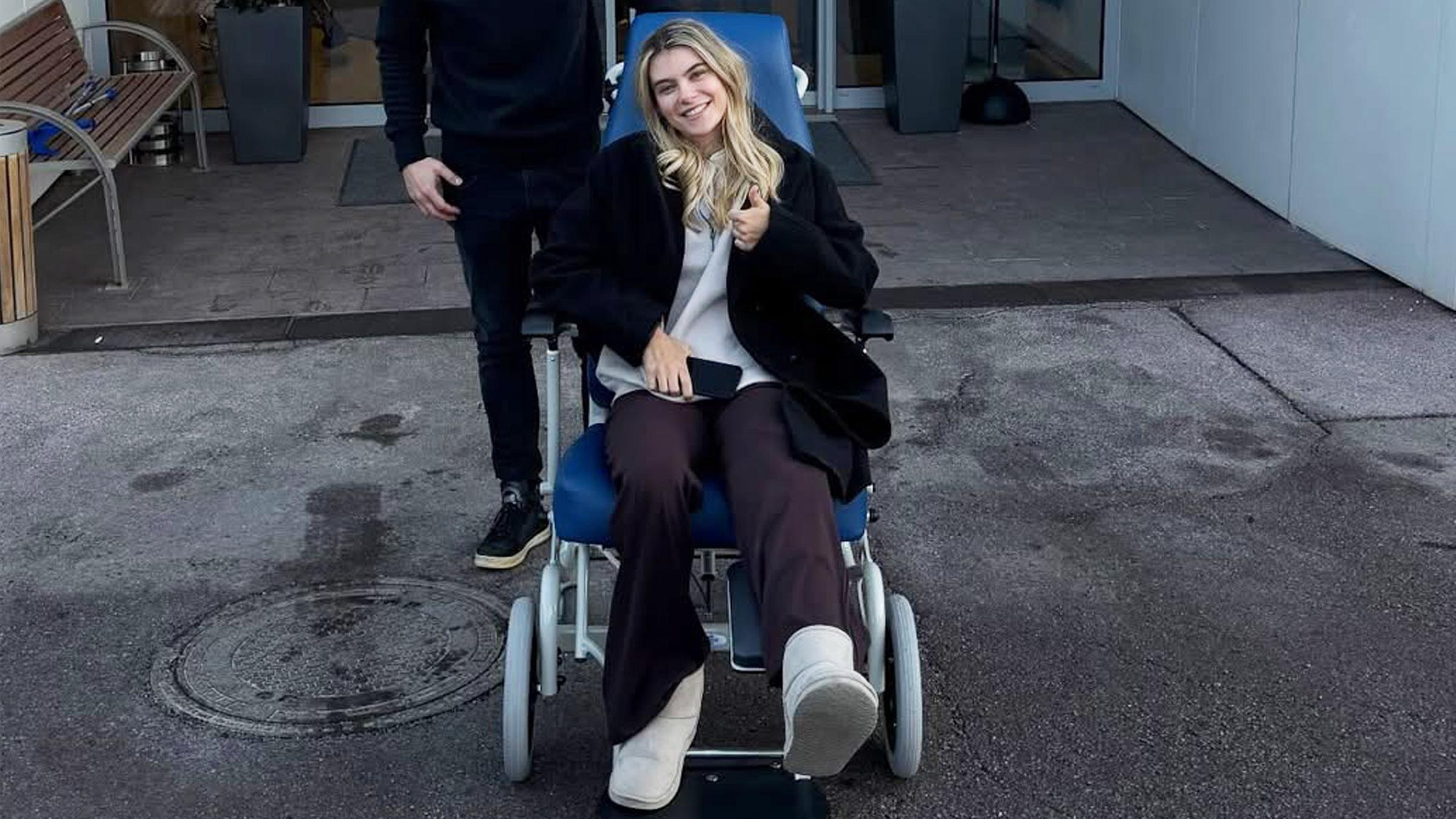 Model Romina Palm nach ihrer Operation.