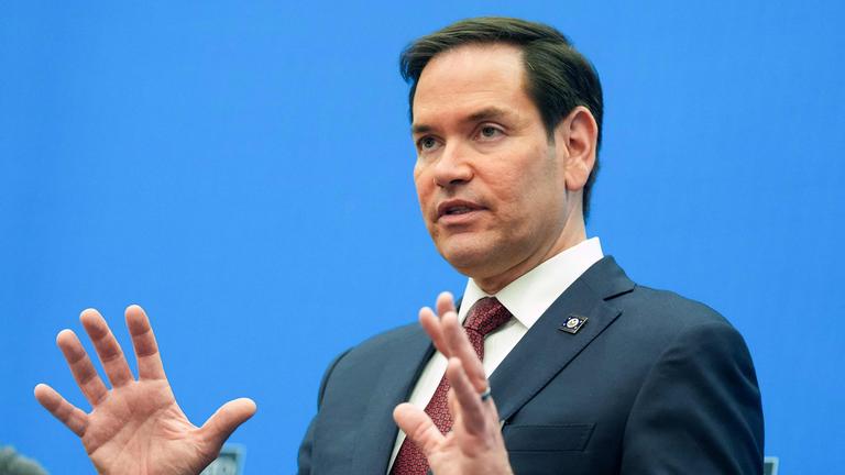 US-Außenminister Marco Rubio spricht im NATO-Hauptquartier in Brüssel.