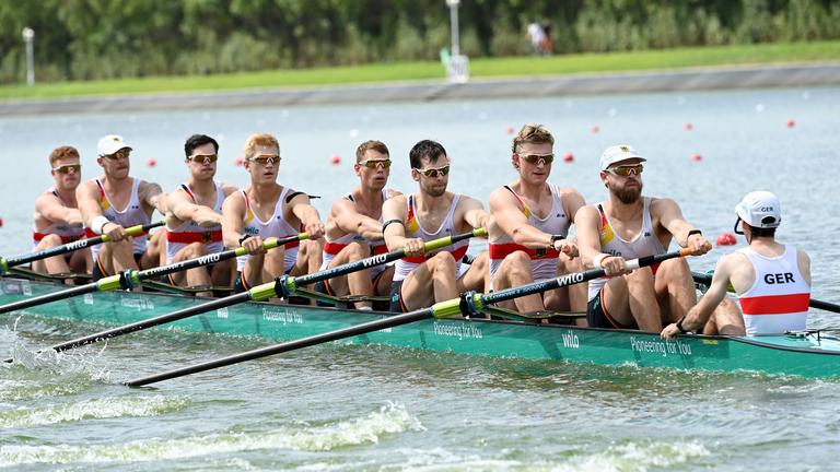 Der Deutschland-Achter bei der Ruder-WM in Shanghai