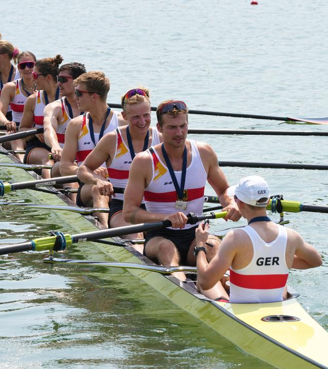 Die Deutschen im Männer-Achter am 02.08.2026 in Varese.