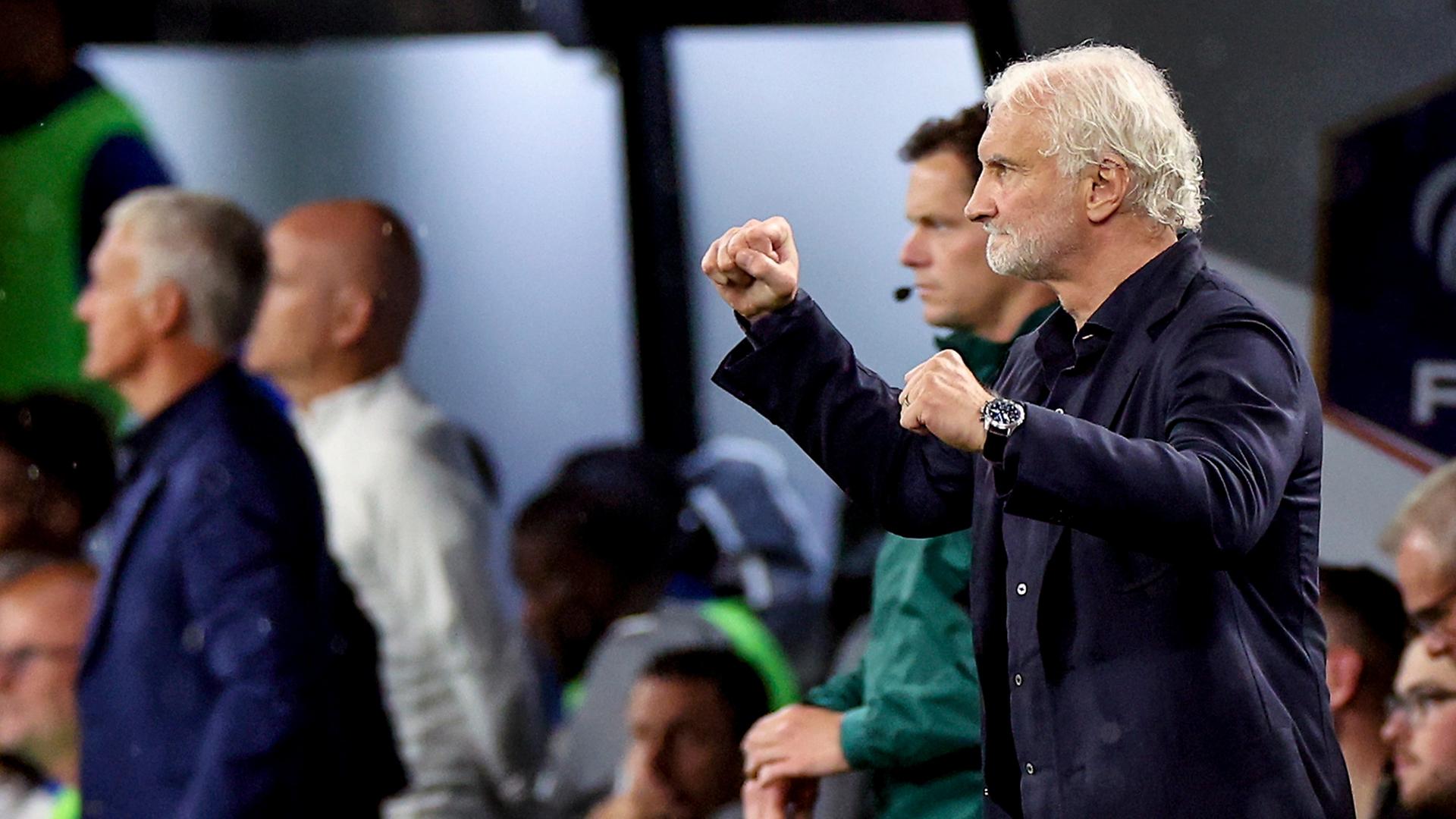 Rudi Völler reagiert während des Fußball-Länderspiels zwischen Deutschland und Frankreich in Dortmund, aufgenommen am 12.09.2023