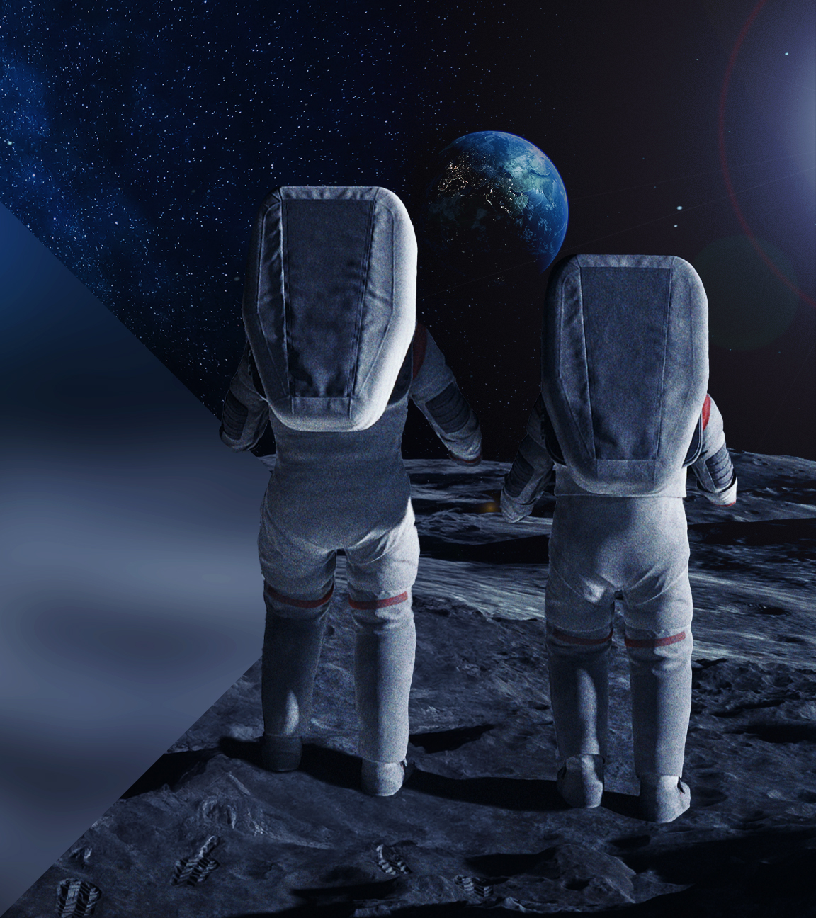 Zwei Astronauten auf dem Mond (Animation)