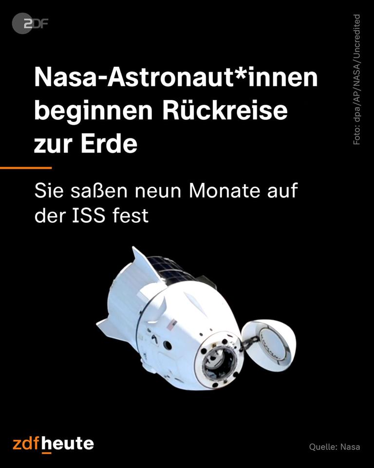 Nasa-Astronauten beginnen Rückreise zur Erde