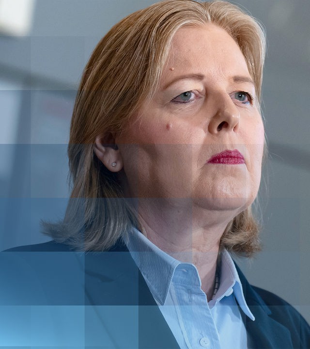 Ehemalige Arbeitsministerin und Spd-Vorsitzende Bärbel Bas mit einem neutralen Gesichtsausdruck
