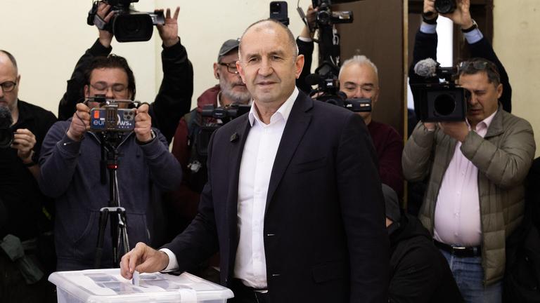 Rumen Radev, ehemaliger Präsident Bulgariens und derzeitiger Vorsitzender der Partei "Progressives Bulgarien".